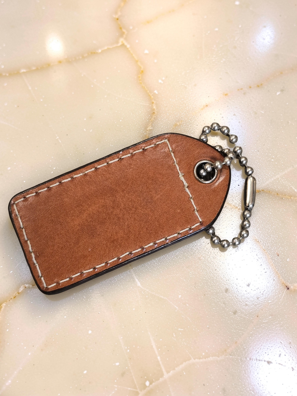 Coach Tan Leather Hangtag Replacement - 3 Inches - Picture 2 of 2